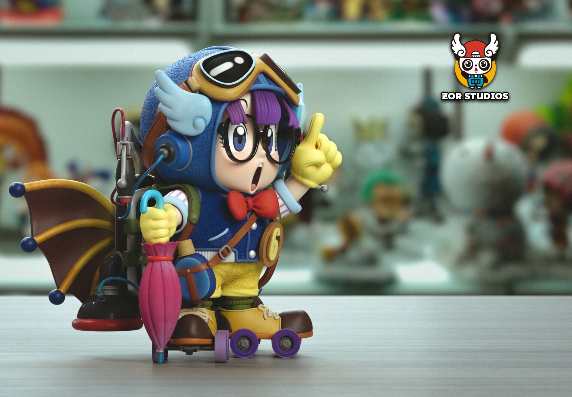 Norimaki Arare Arale Dr. Slump Model PU ZOR Studio pilot Suit in