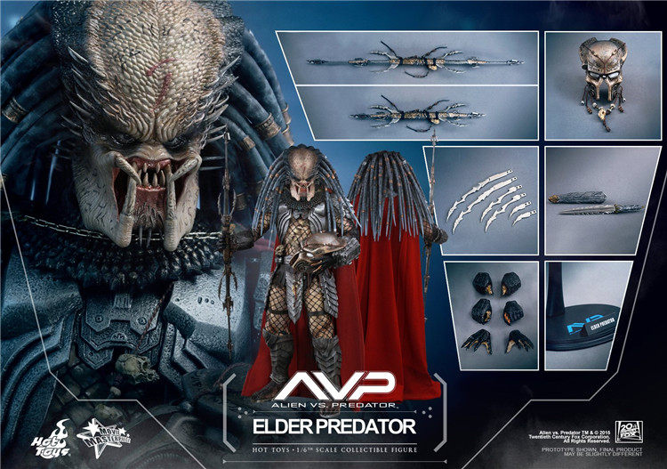 Hot Toy Predator 2 1/6 Grayback Elder Action Figure Model