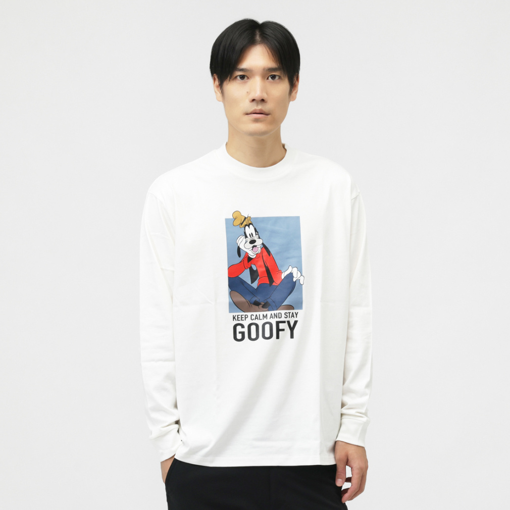 ディズニー メンズ 長袖 Tシャツ ロングTシャツ グーフィー TRDN