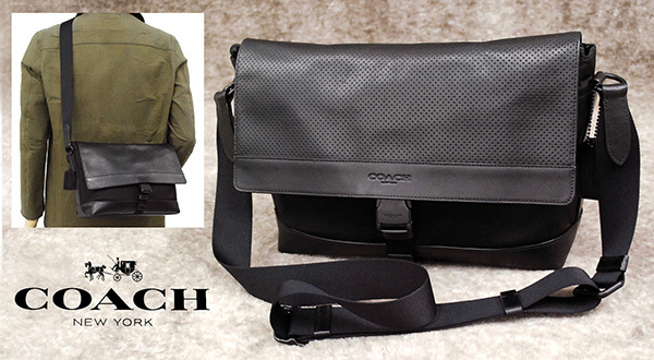 定価￥90,720 コーチ COACH「パフォレイテッドレザー バイクバッグ