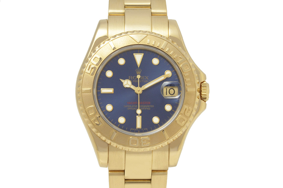 ヨットマスター 68628 ブルー文字盤 金無垢 ボーイズ W番