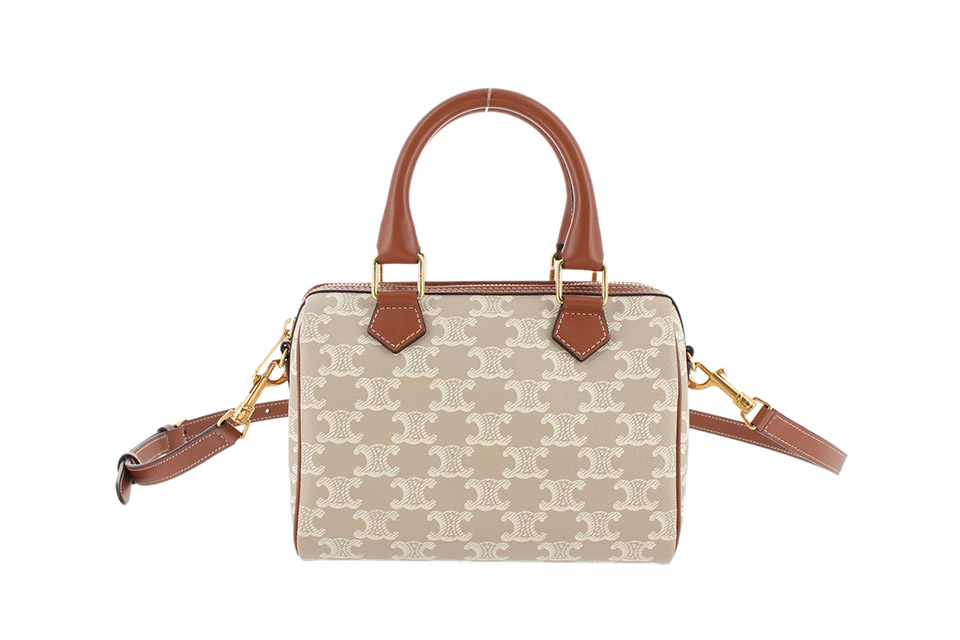 スモールボストン トリオンフキャンバス/レザー グレージュ 113772FLC