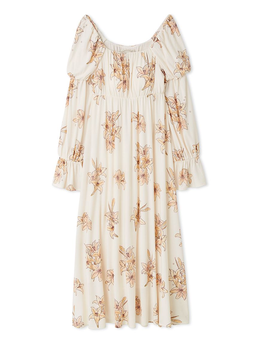 MUCHA】リリー柄カップインワンピース(ワンピース)｜ルームウェア