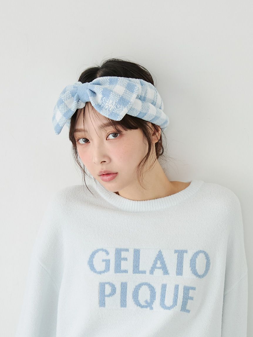 WhiteDay】チェック柄ヘアバンド(ヘアアクセサリー)｜ルームウェア