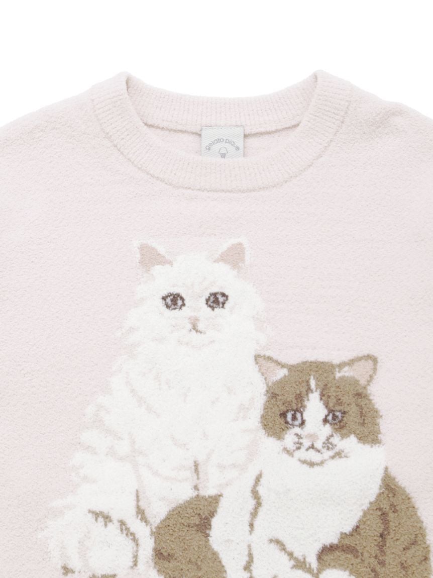 JUNIOR】エアリーモコキャットジャガードプルオーバー&ショートパンツ