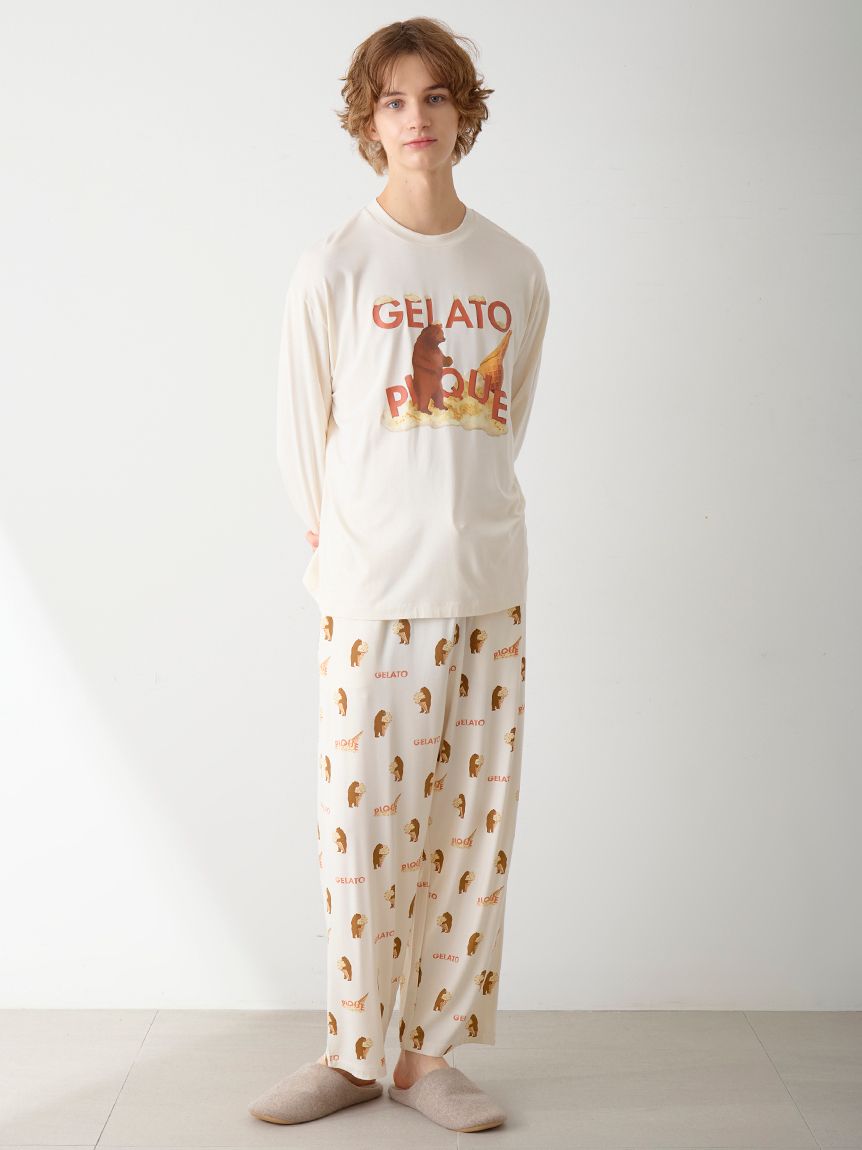 HOMME】レーヨンジェラートベア柄ロングパンツ(ロングパンツ)｜ルーム