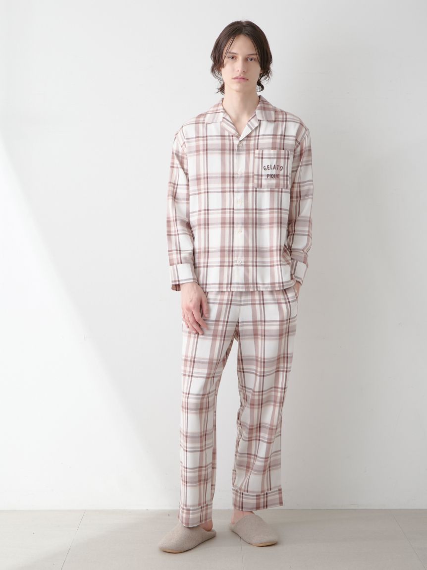 HOMME】トレンドチェック柄ロングパンツ(ロングパンツ)｜ルームウェア