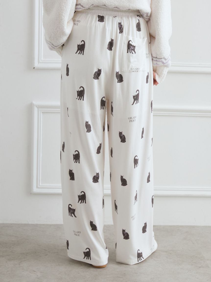 CAT総柄ロングパンツ(ロングパンツ)｜ルームウェア・パジャマ通販の
