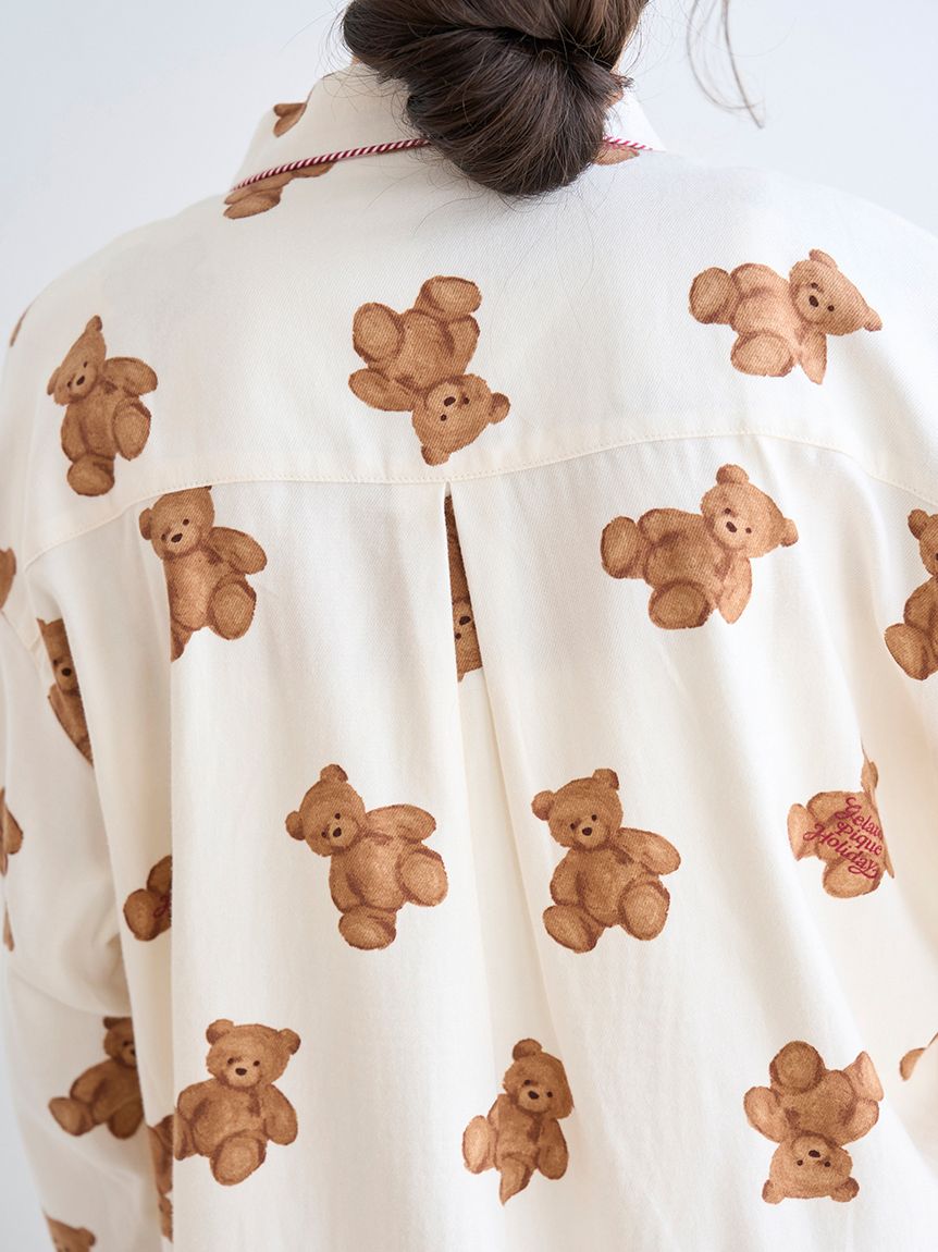 HOLIDAY】ベア柄ネルシャツ(シャツ)｜ルームウェア・パジャマ通販の