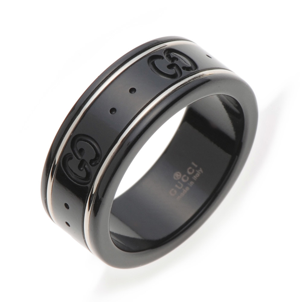 グッチ GUCCI アイコン リング ブラック コランダム 225985 I19A1 8061