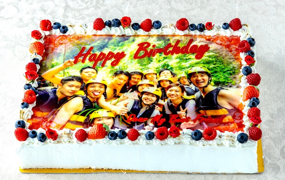 冷凍対応】ホワイトクリーム写真ケーキ 40cm×30cm 誕生日 スイーツ