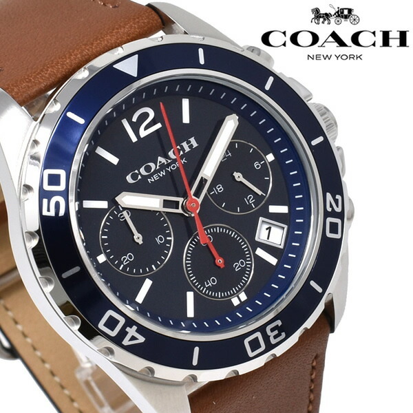 コーチ COACH メンズ 腕時計 KENT ケント ウォッチ ネイビー ブラウン