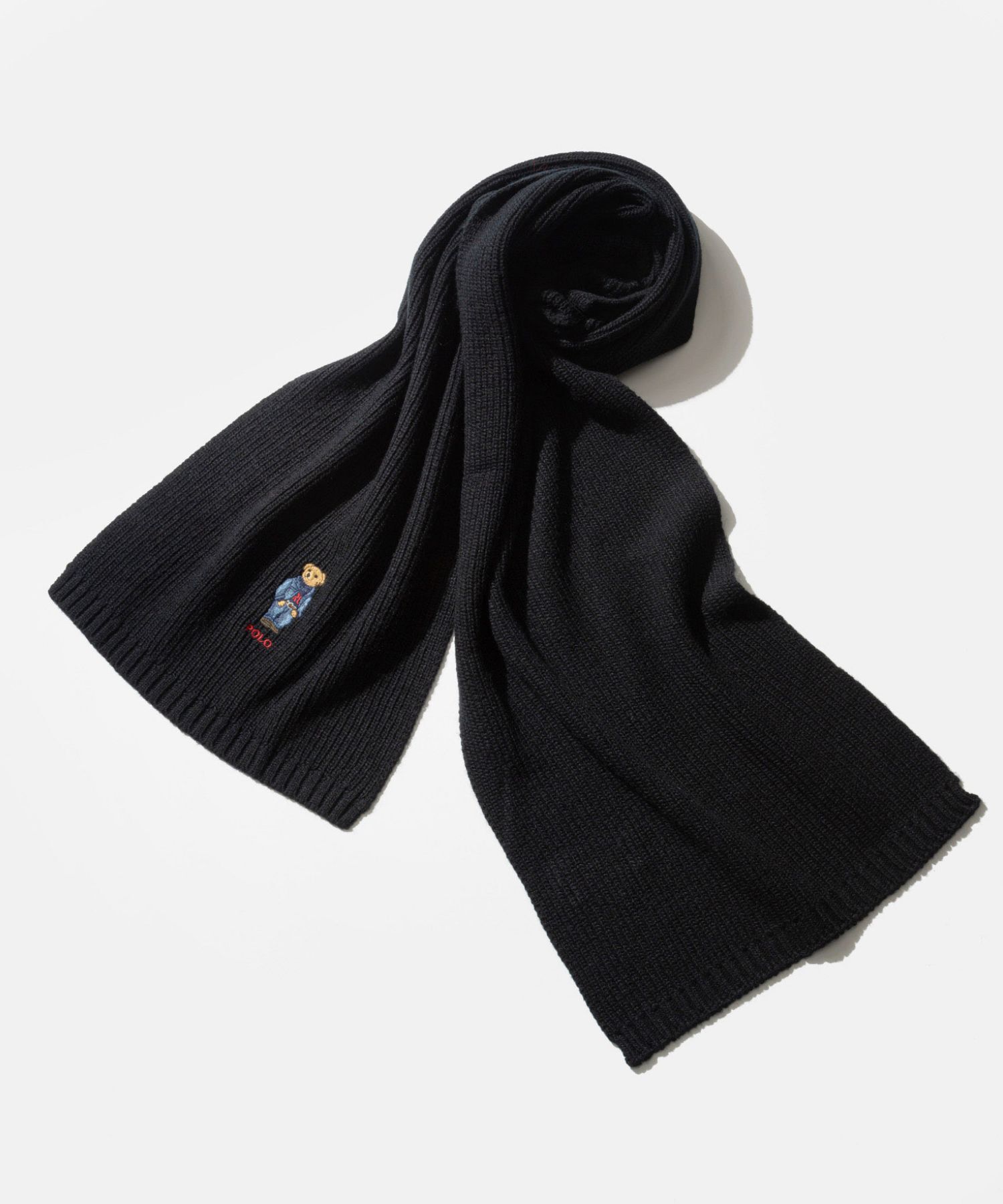 ポロ ラルフ ローレン POLO RALPH LAUREN solid denim bear scarf