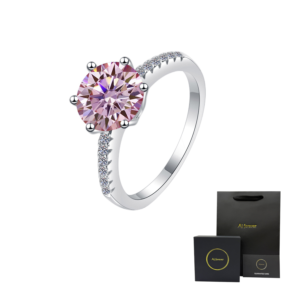 ピンク モアサナイト リング 1ct 一粒 レディース ピンク