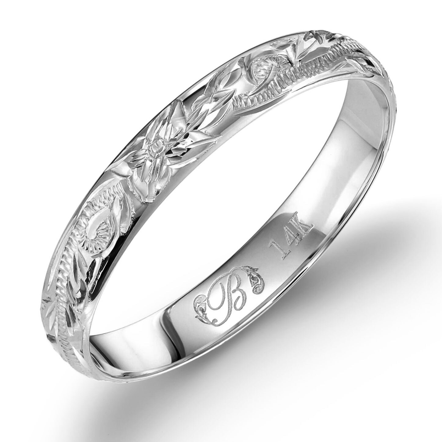 ハワイアンジュエリー リング ゴールド 刻印 無料 1号～19号 幅約3mm