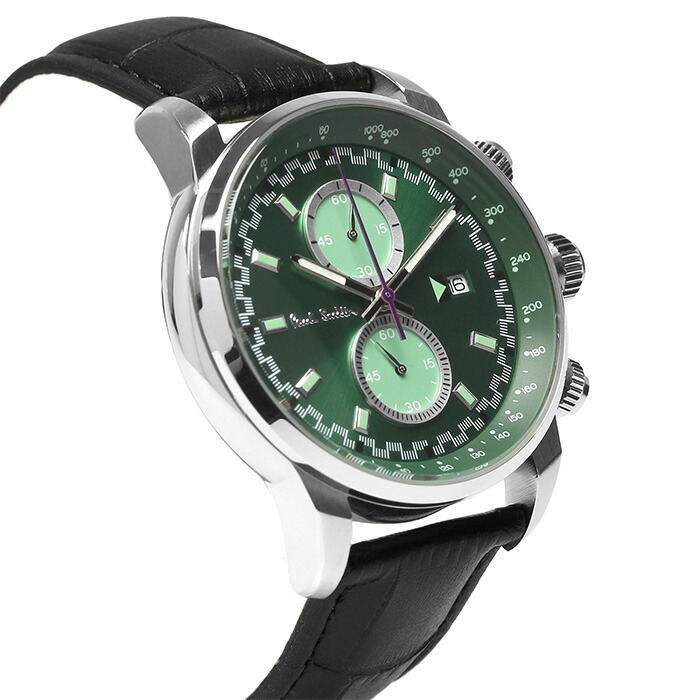 ポールスミス 腕時計 メンズ クロノグラフ 革 レザー ベルト グリーン
