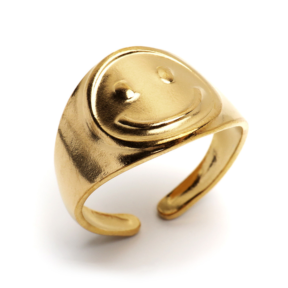 スマイリーリング スマイル ニコちゃん ゴールドリング 指輪 18KGP