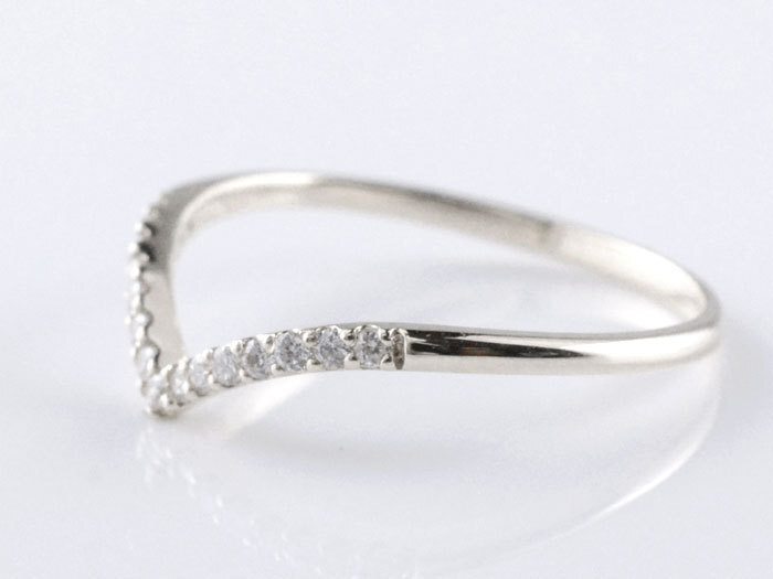 プラチナ レディース リング ダイヤモンド 指輪 プラチナ900 V字リング