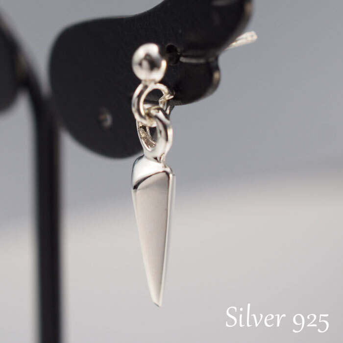 シルバーピアス メンズ 槍 スタッド 片耳用 片方 シングル ダガー 短剣
