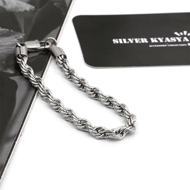 ロープチェーンブレスレット シルバー 銀色 フレンチロープチェーン