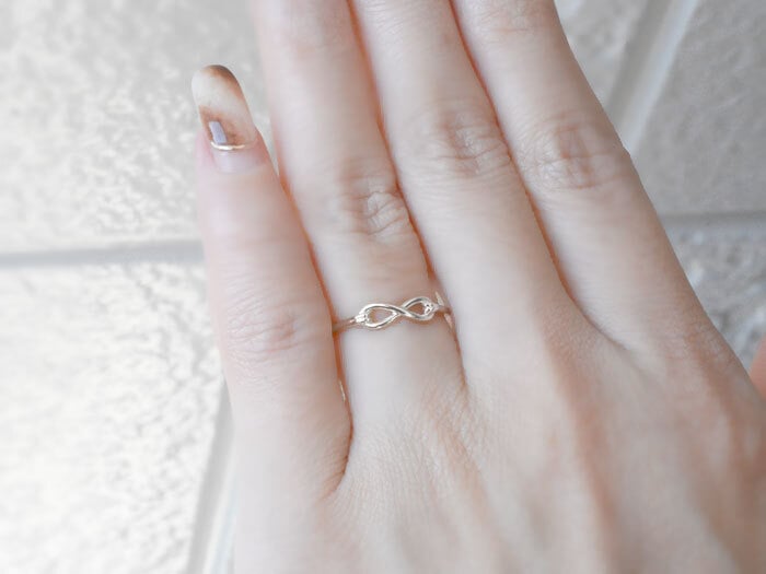 K10 リング レディース インフィニティ 10金 10k シンプル ホワイト