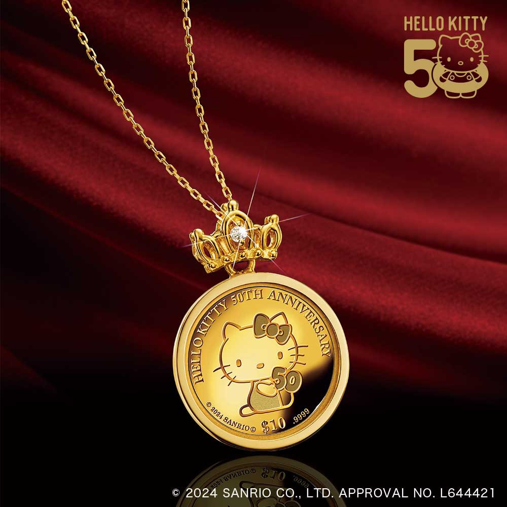 ハローキティ 50thアニバーサリー金貨 宝飾純金コインペンダント