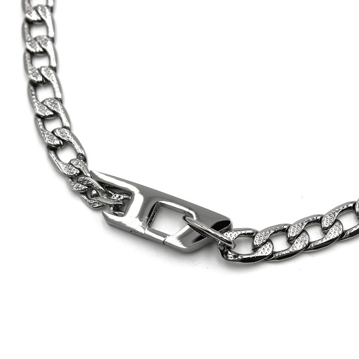 DIESEL ロゴプレート ステンレススチール チェーンネックレス Dx1433