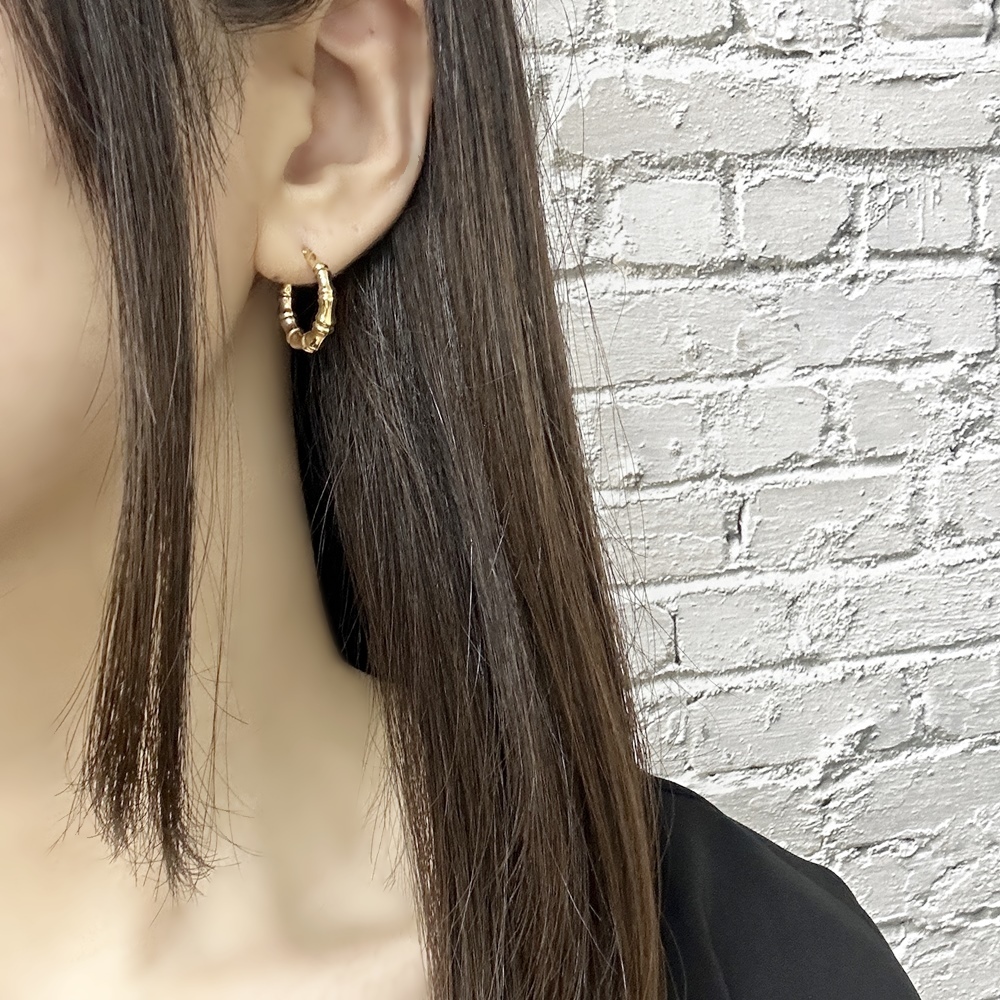 18金 ピアス ウノアエレ 正規品 ショッパー付き イタリア製 K18 フープ