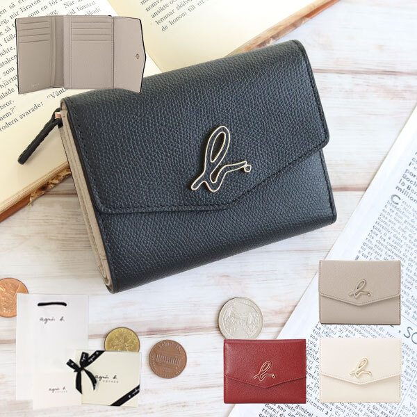 アニエスベー 財布 折財布 三つ折り ロゴ agnesb.VOYAGE レディース