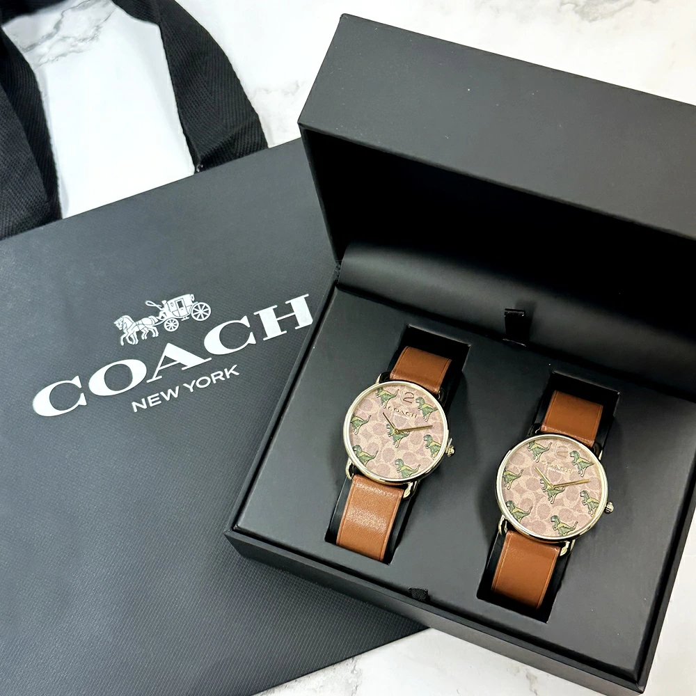 COACH 恐竜 ペアウォッチ ショッパー 純正ペアボックス付き コーチ