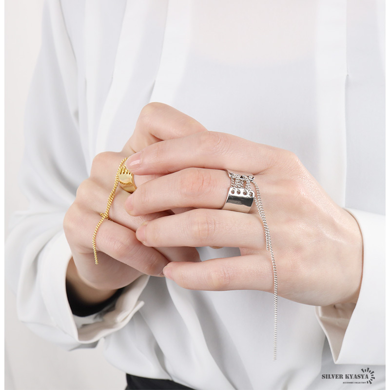 シルバー925 18K リング silver 銀色 gold ゴールド 金属 アレルギー