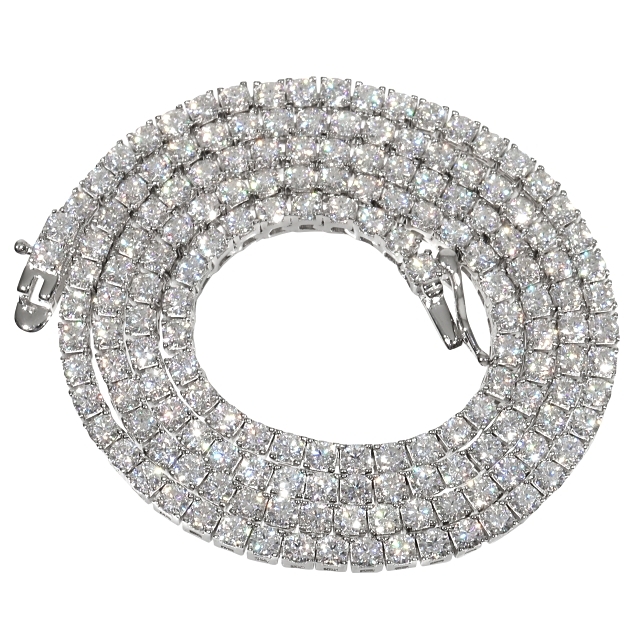 モアサナイト 2.5mm ネックレス シルバー テニスチェーン .925Silver