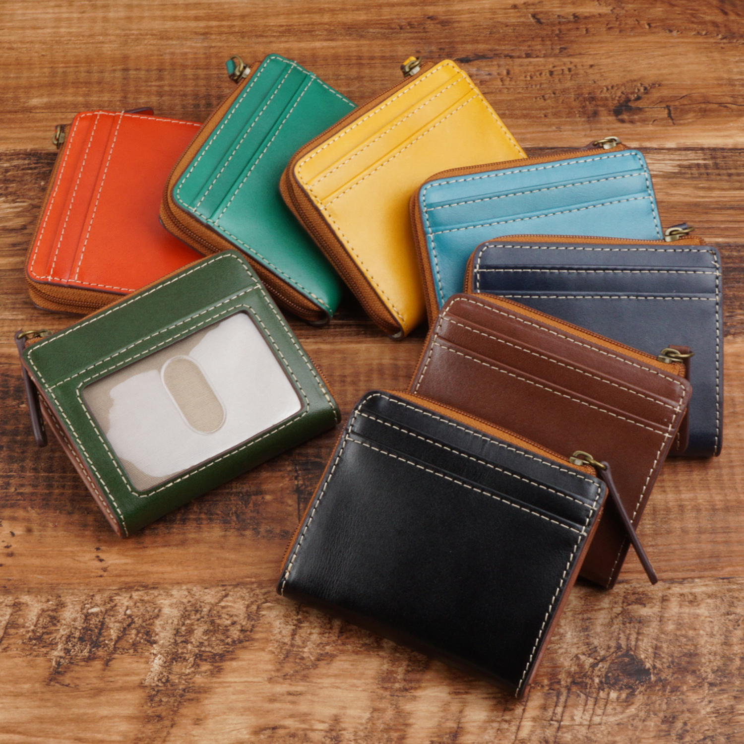 名入れ】コンパクト財布 ミニ財布 小銭入れ 本革 L字ファスナー 卒業