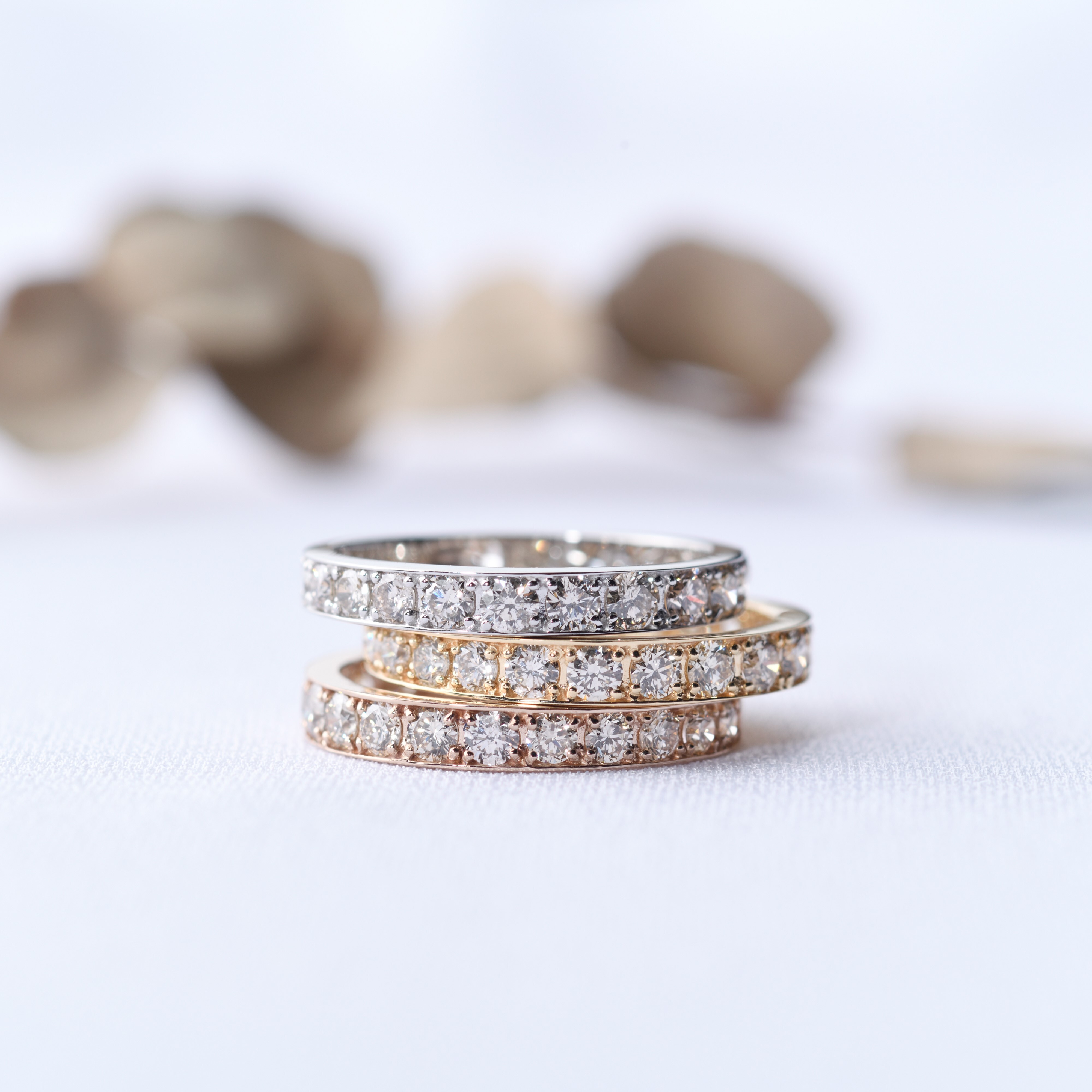 PT950 K18YG K18PG ダイヤ リング エタニティ 1カラット フチあり【1.0