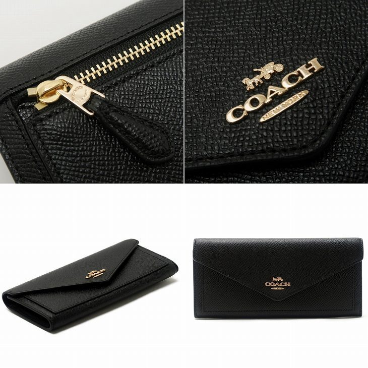 コーチ COACH 財布 レディース 長財布 ロゴ ブラック 黒 3033IMBLK
