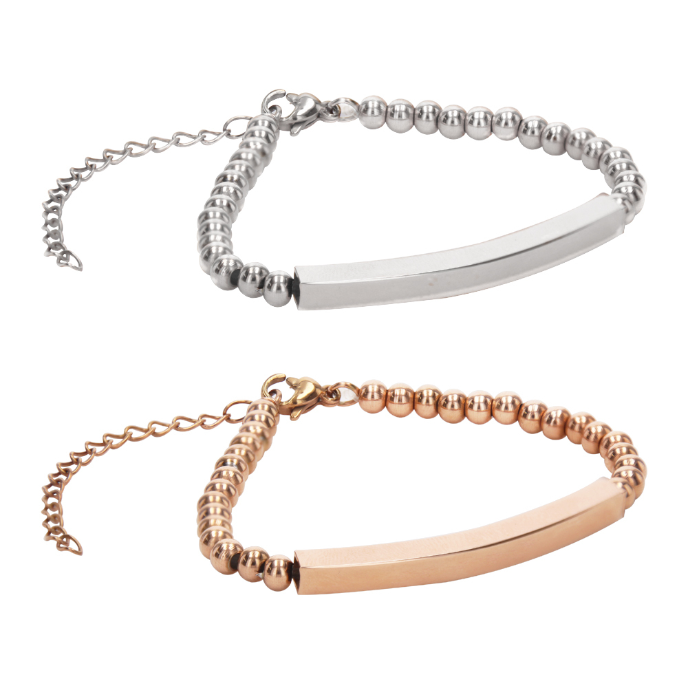 ブレスレット レディース 刻印 名入れ シルバー ローズゴールド