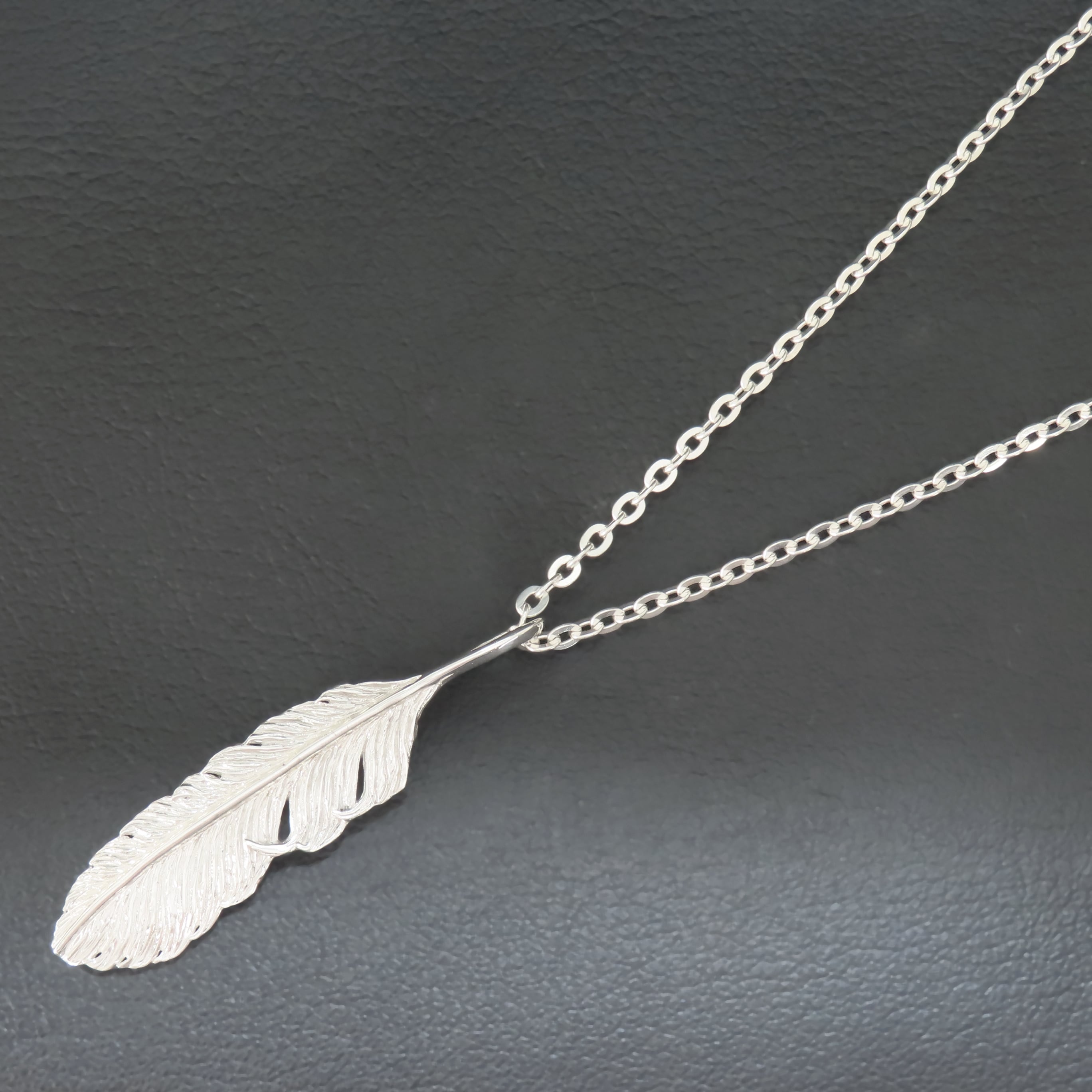 フェザーネックレス シルバー925 【刻印無料】 フェザー 羽 羽根