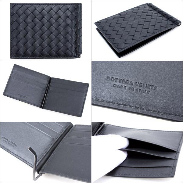 名入れ】 ボッテガ マネークリップ ブラック 黒 財布 二つ折り