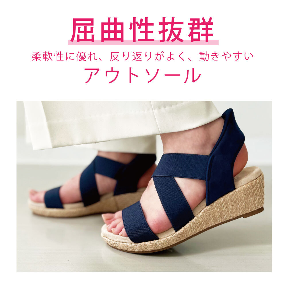 サンダル レディース ハンズフリー スリッポン スリップイン 立った