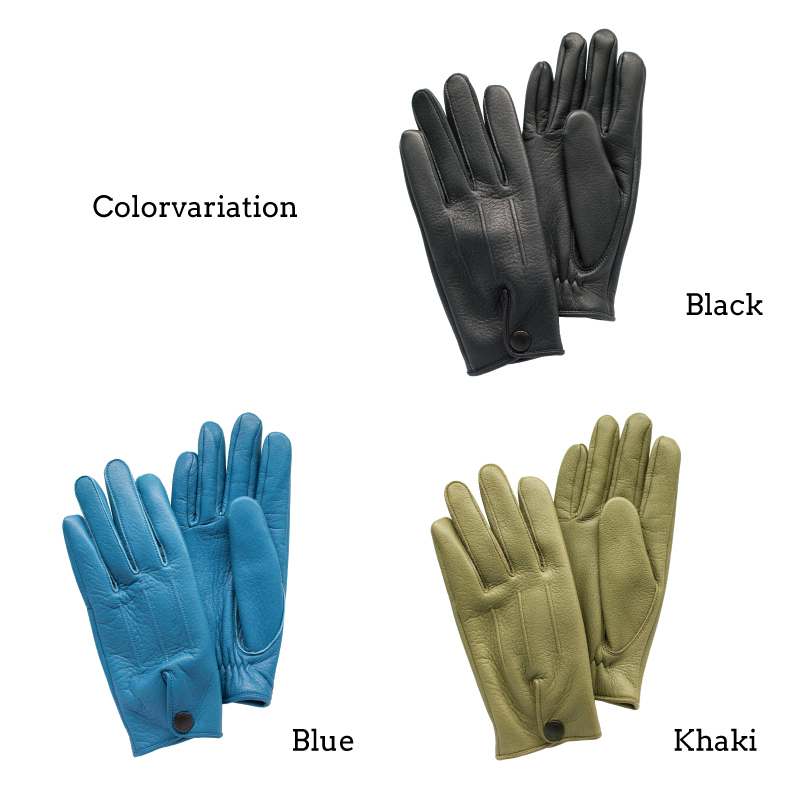 送料無料】 手袋 メンズ 日本製 鹿革 ディアスキン 防寒 防水 撥水 透