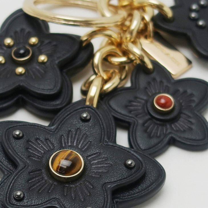 コーチ COACH キーホルダー レディース キーリング バッグチャーム 花