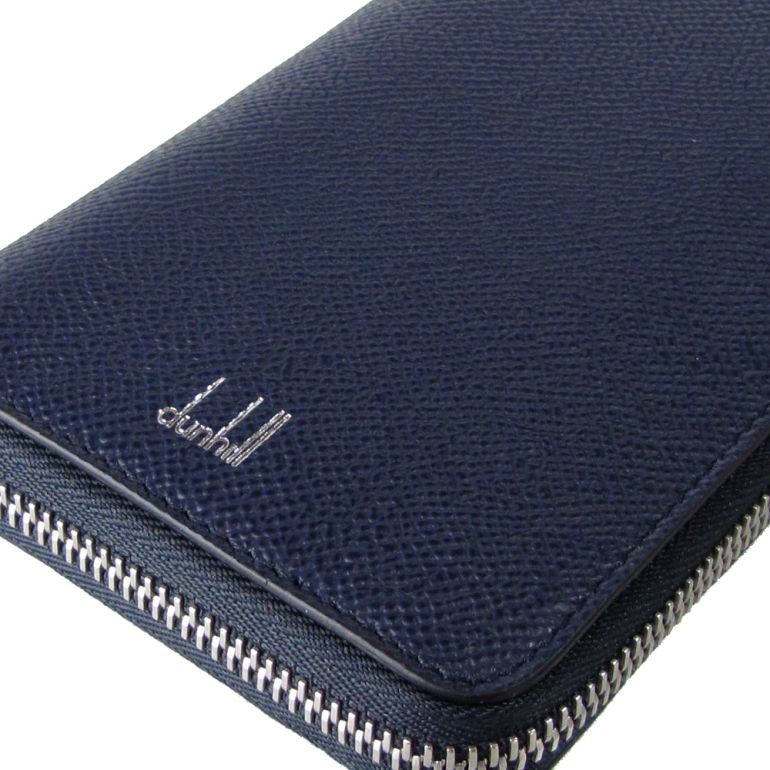 ダンヒル 長財布 メンズ ラウンドファスナー カドガン ネイビー×ブルー