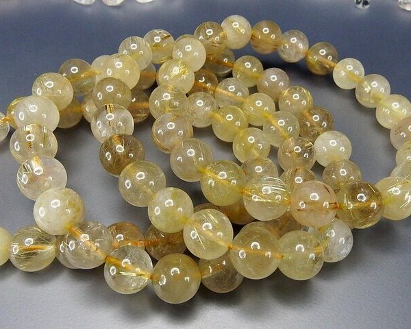 ゴールドルチルクォーツ約10.5mm人気天然石ブレスレット金運健康運