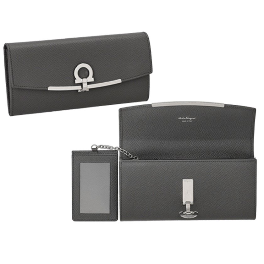 フェラガモ Ferragamo 財布 長財布 フラップ式長財布 かぶせ 小銭入れ