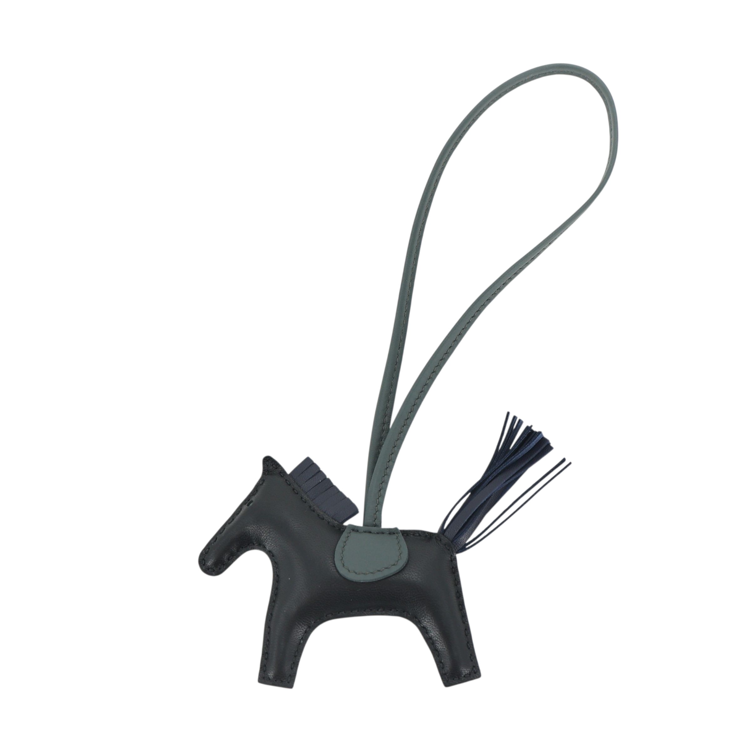 Brand New ( Rank N ) HERMÈS Rodeo PM Noir (89) Vert Mangrove (Q0