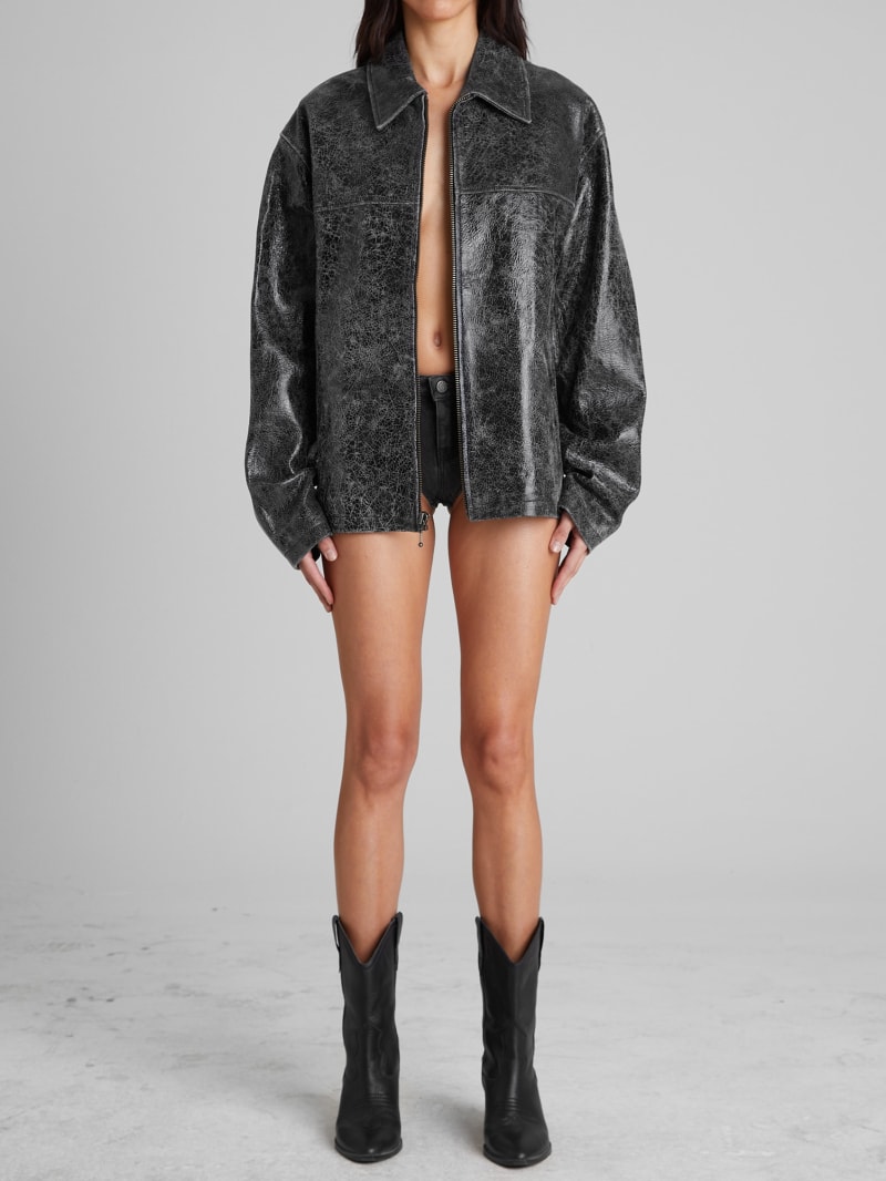 GUESS® crackle leather jacket