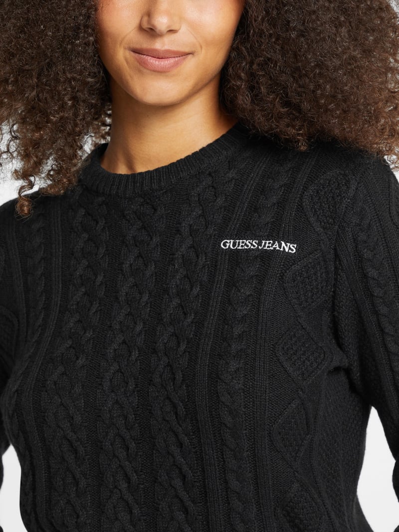 GUESS® Wool-Blend Cable-Knit Sweater