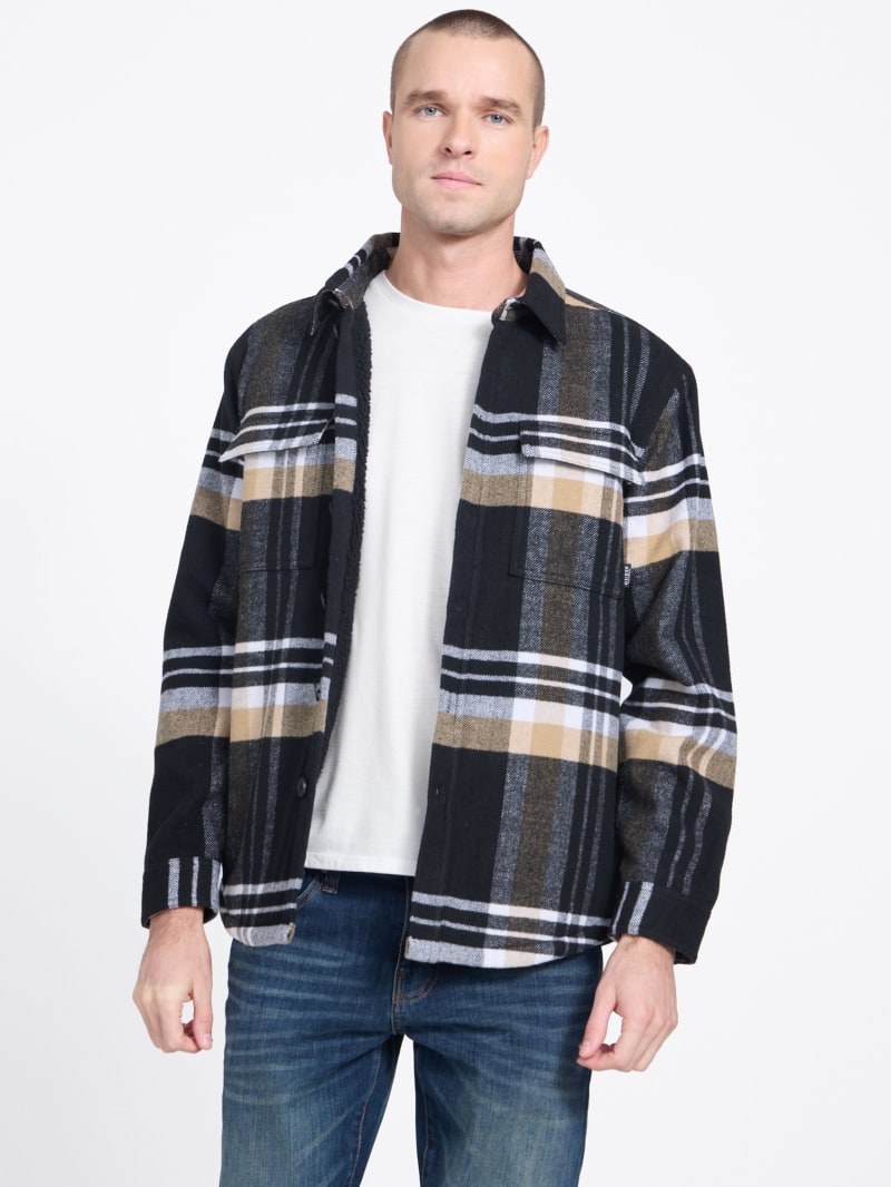 Dex Plaid Wool-Blend Shirt | GUESS Factory