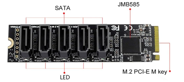 M.2 M Key to SATA3.0 Expansion Card - DFRobot