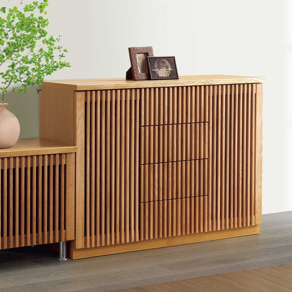和モダン タモ天然木格子 リビング収納シリーズ リビングボード 通販